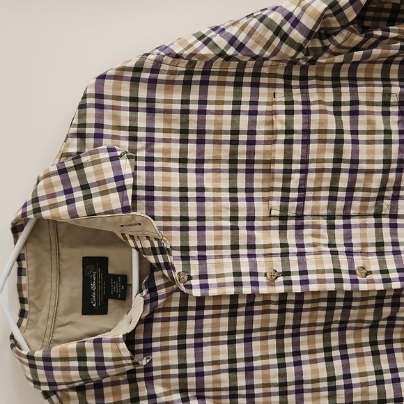 Eddie Bauer 100% Cotton Plaid Button Down - Picture 2 of 5